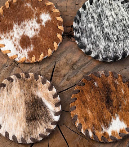 COW HIDE COASTERS